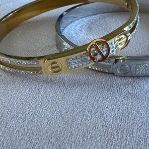 Chic Gold and Silver Crystal Bangles